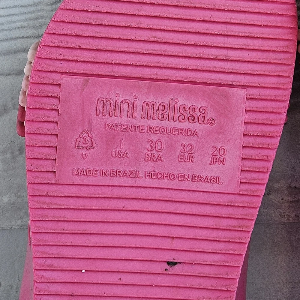Mini Melissa Panama Slingback Buckle Sandal Girl SZ 1 Pink Ombre Rainbow